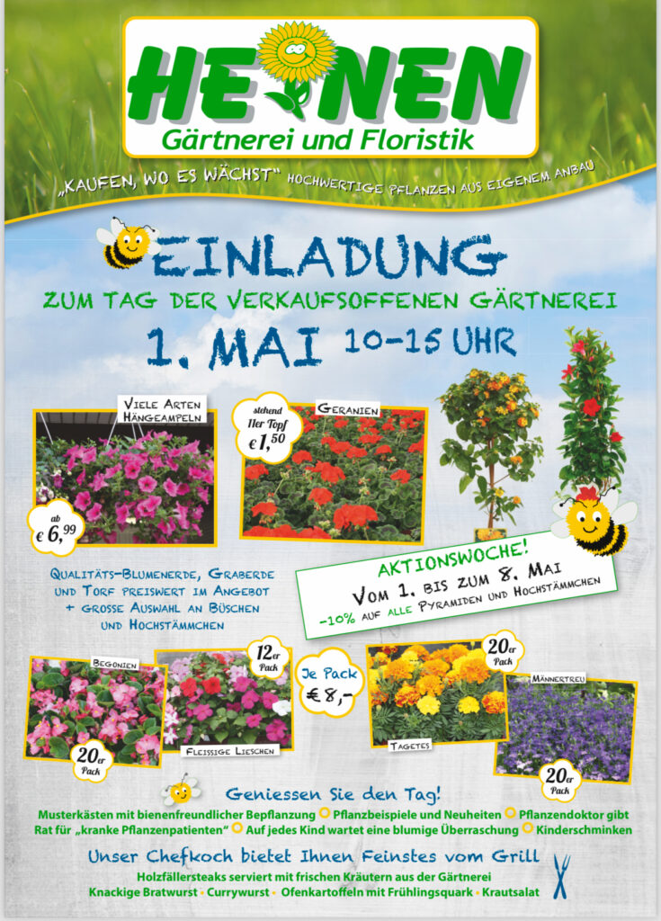 Blumen Heinen in Wanlo Floristik, Blumen direkt aus der Gärtnerei
